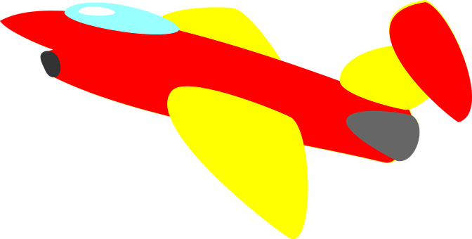 Colorful Cartoon Airplane PNG with transparent background