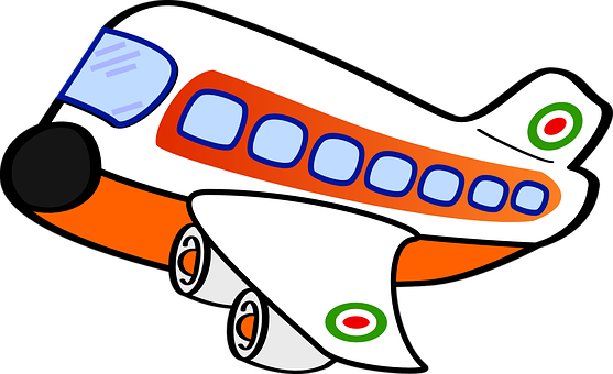 Colorful Cartoon Airplane PNG with transparent background