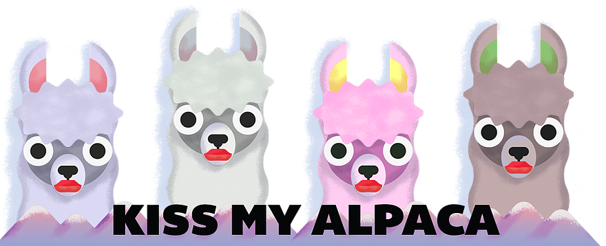 Colorful Cartoon Alpacaswith Accessories