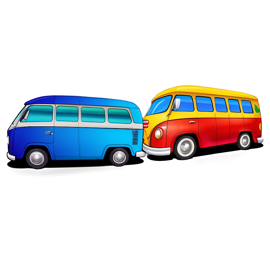 Colorful Cartoon Bus Illustration Png 44