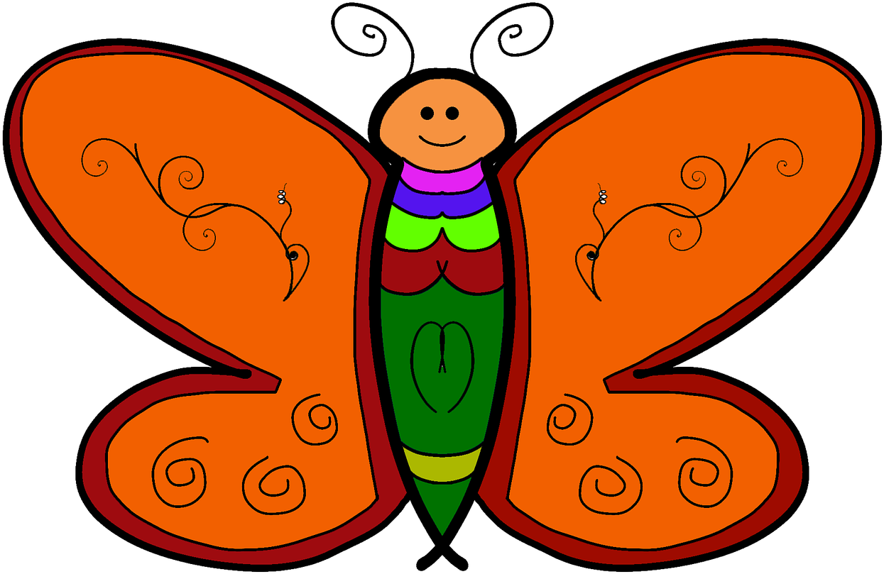 Colorful Cartoon Butterfly