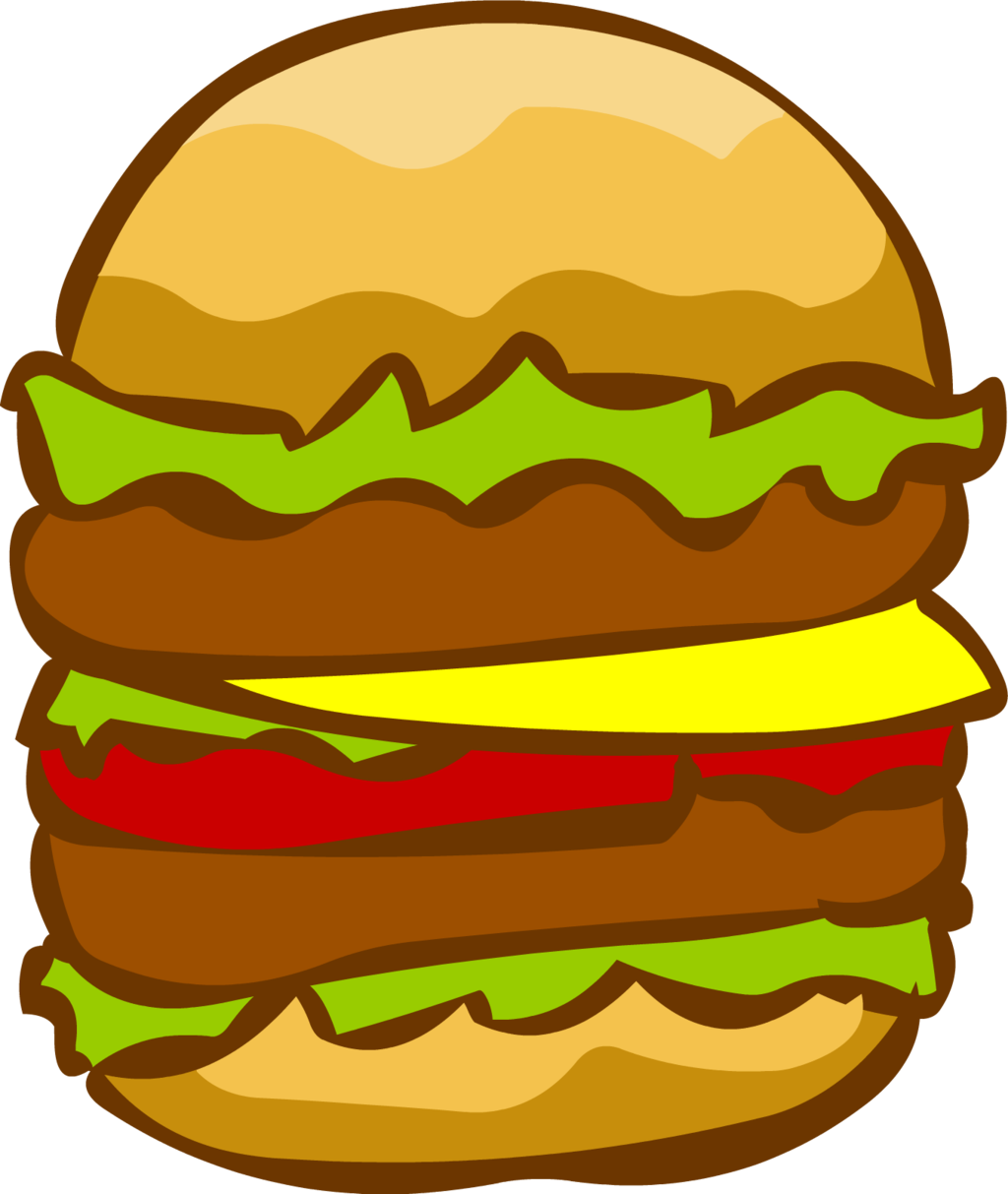 Cartoon Burger Png - Double Cheese Burger Clipart, Transparent Png PNG with transparent background
