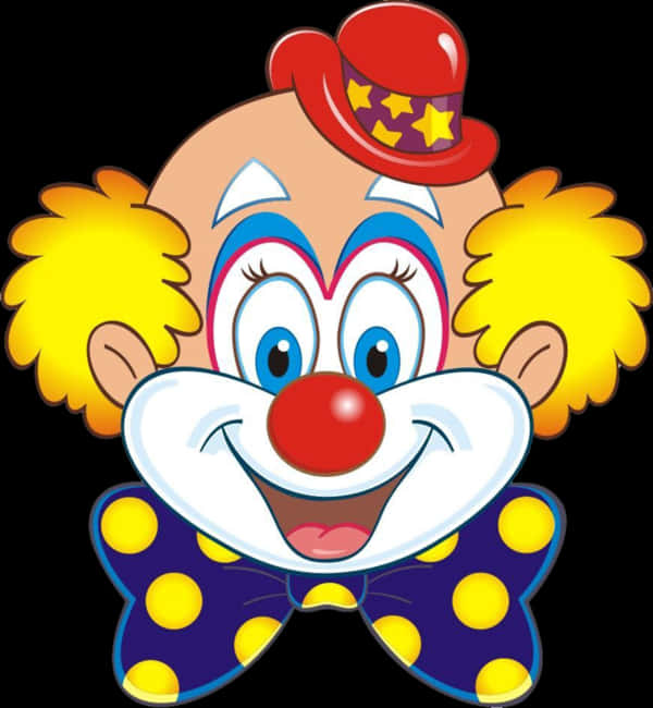 Colorful Cartoon Clown Face PNG with transparent background