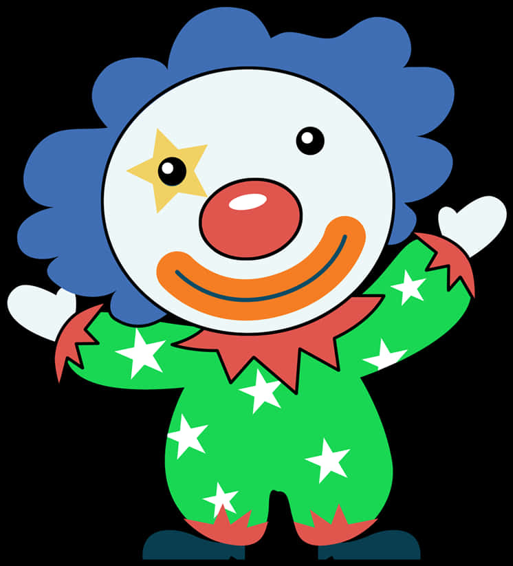 Colorful Cartoon Clown Illustration PNG with transparent background