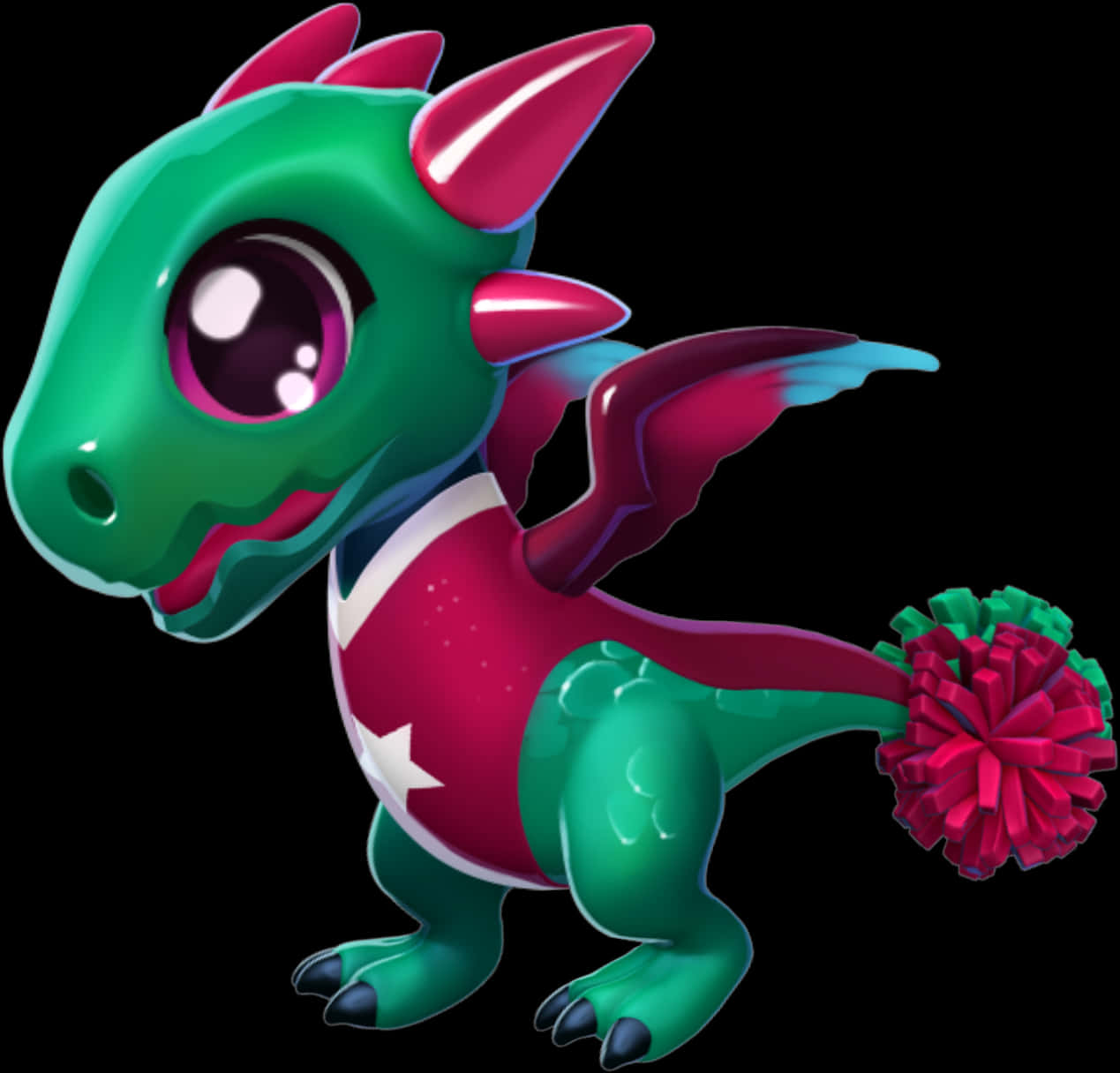 Colorful Cartoon Dragon PNG with transparent background