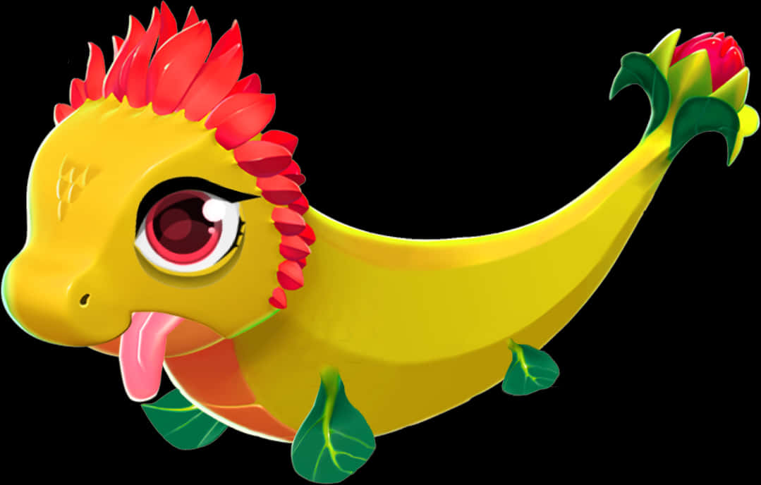 Colorful Cartoon Dragon PNG with transparent background