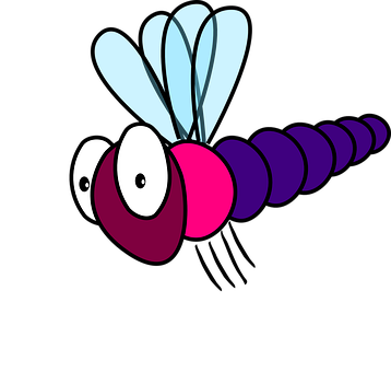 Colorful Cartoon Dragonfly PNG with transparent background