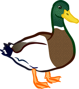 Colorful Cartoon Duck Illustration