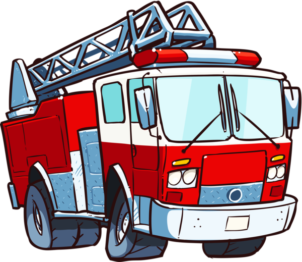 Colorful Cartoon Fire Truck