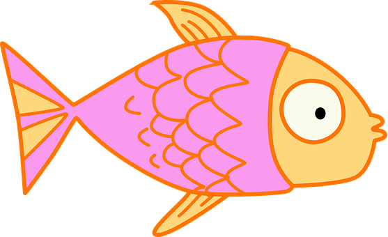 Colorful Cartoon Fish PNG with transparent background
