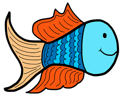 Colorful Cartoon Fish PNG with transparent background