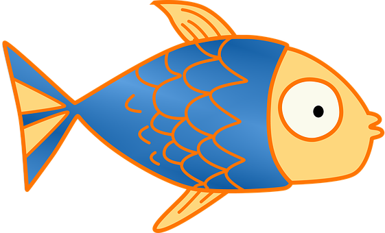 Colorful Cartoon Fish Illustration PNG with transparent background