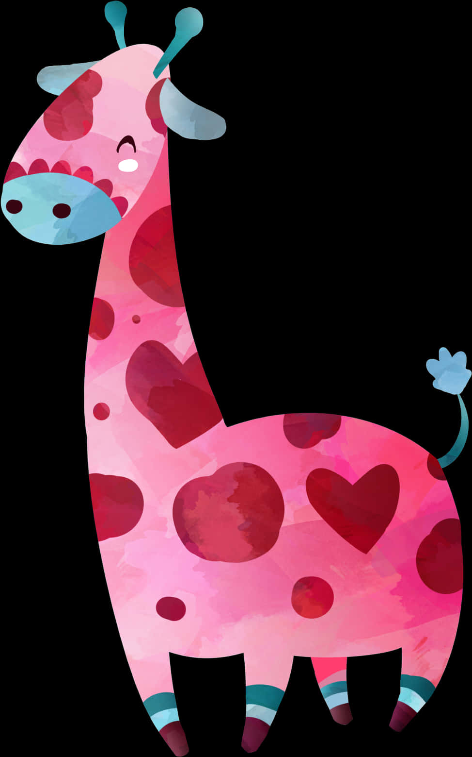 Colorful Cartoon Giraffe