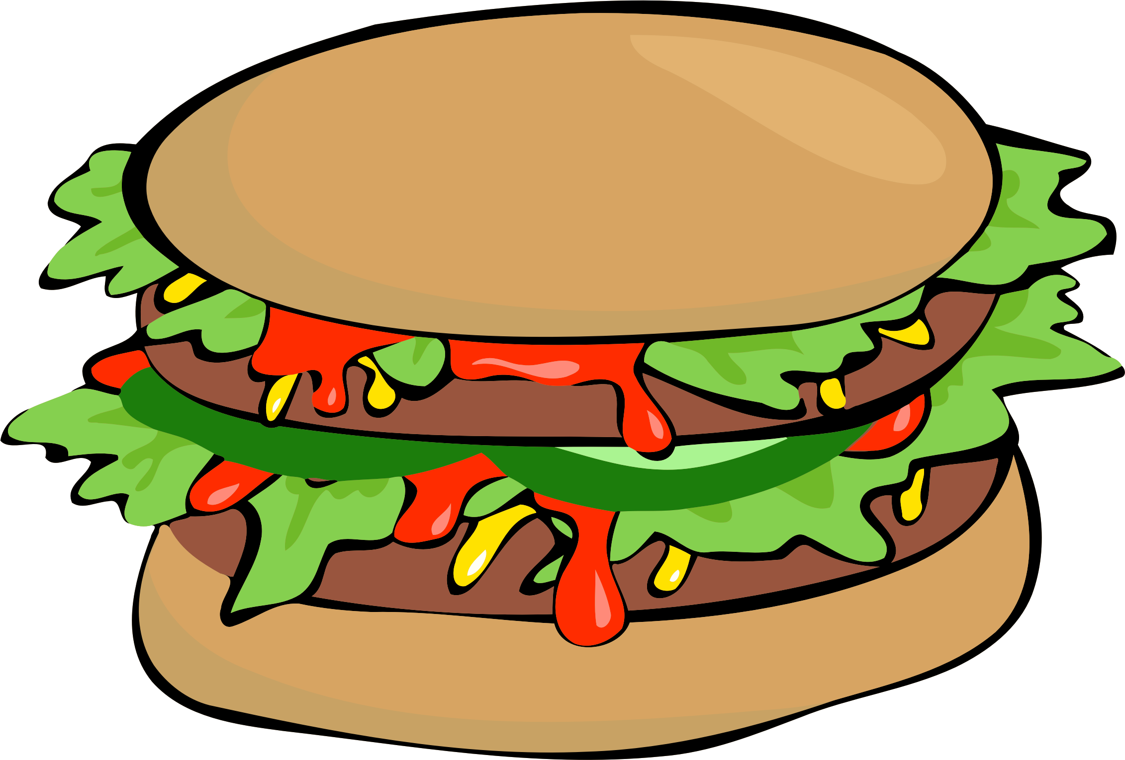 Colorful Cartoon Hamburger