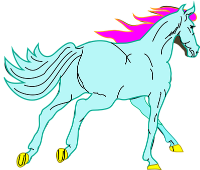 Colorful Cartoon Horse Illustration