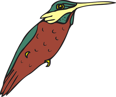 Colorful Cartoon Hummingbird PNG with transparent background
