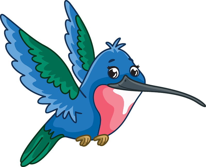 Colorful Cartoon Hummingbird