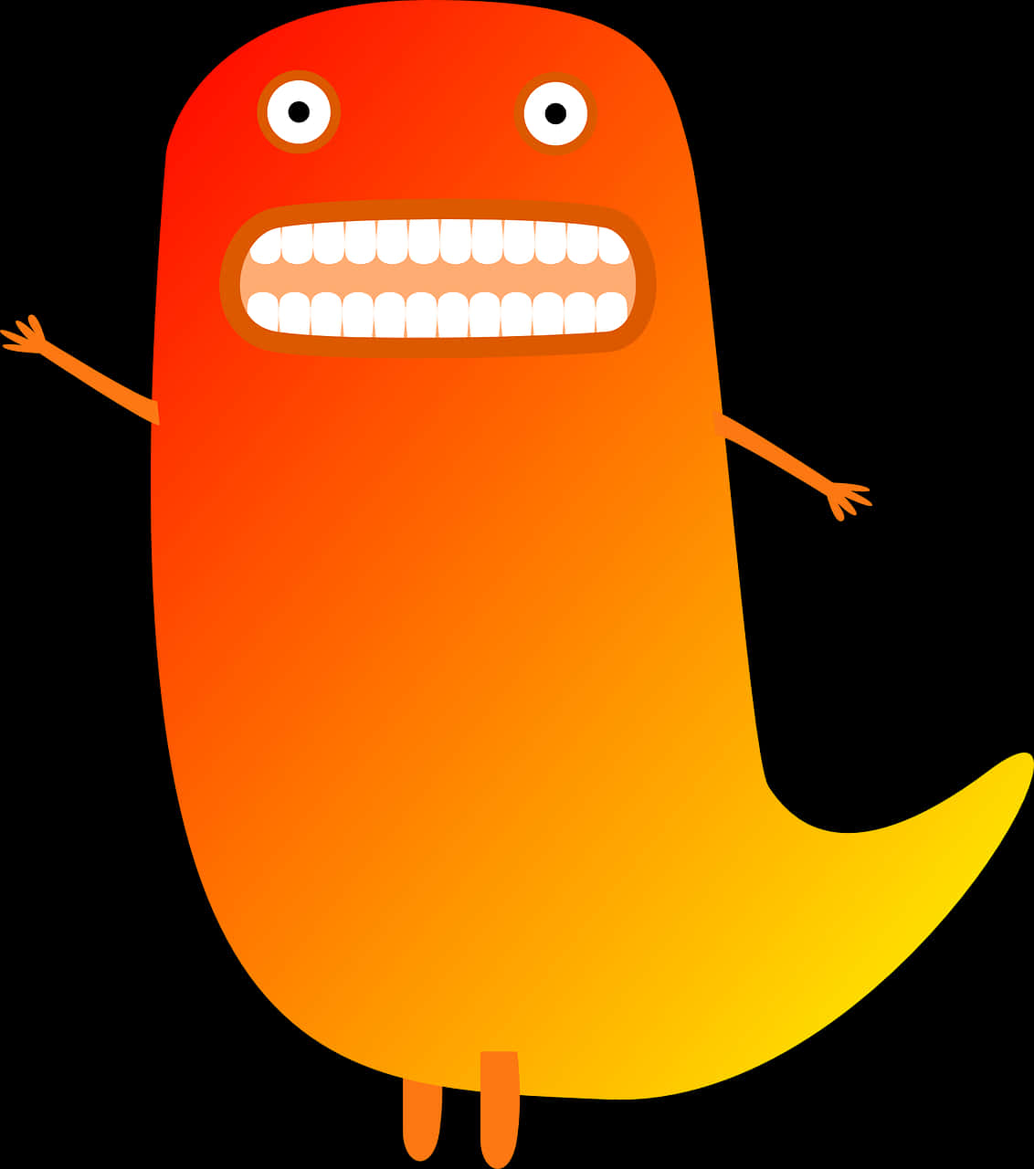 Colorful Cartoon Monster PNG with transparent background