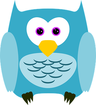 Colorful Cartoon Owl Illustration PNG with transparent background