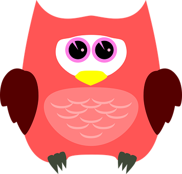 Colorful Cartoon Owl Illustration PNG with transparent background