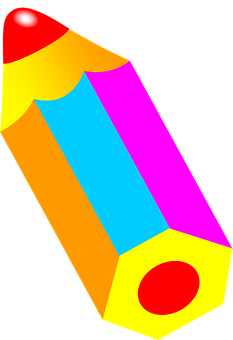 Colorful Cartoon Pencil Illustration PNG with transparent background