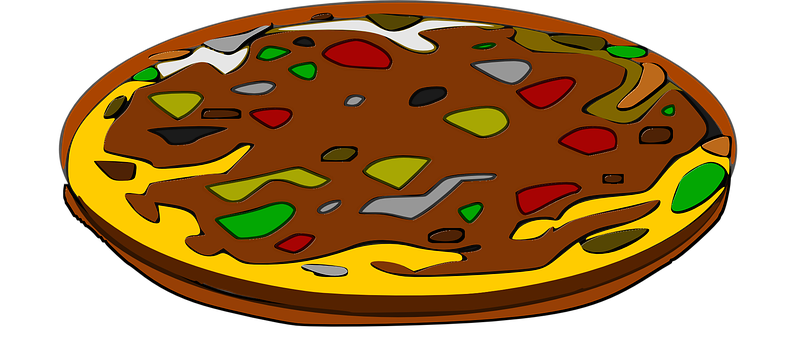 Colorful Cartoon Pizza PNG with transparent background