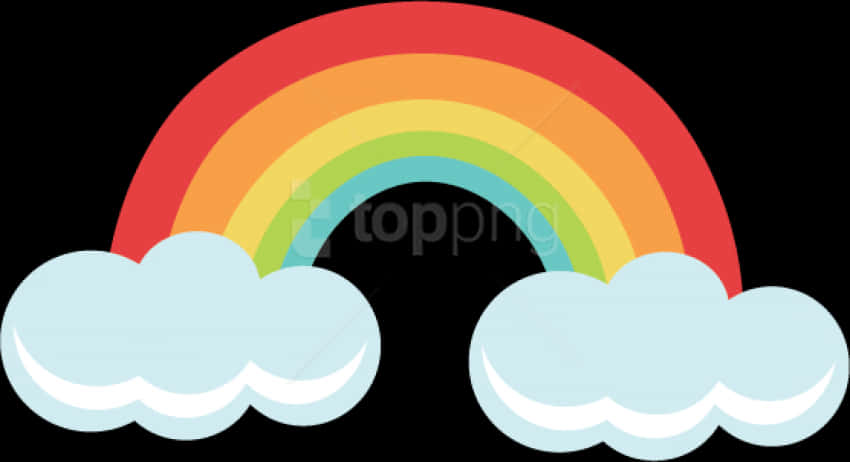 Colorful Cartoon Rainbowand Clouds