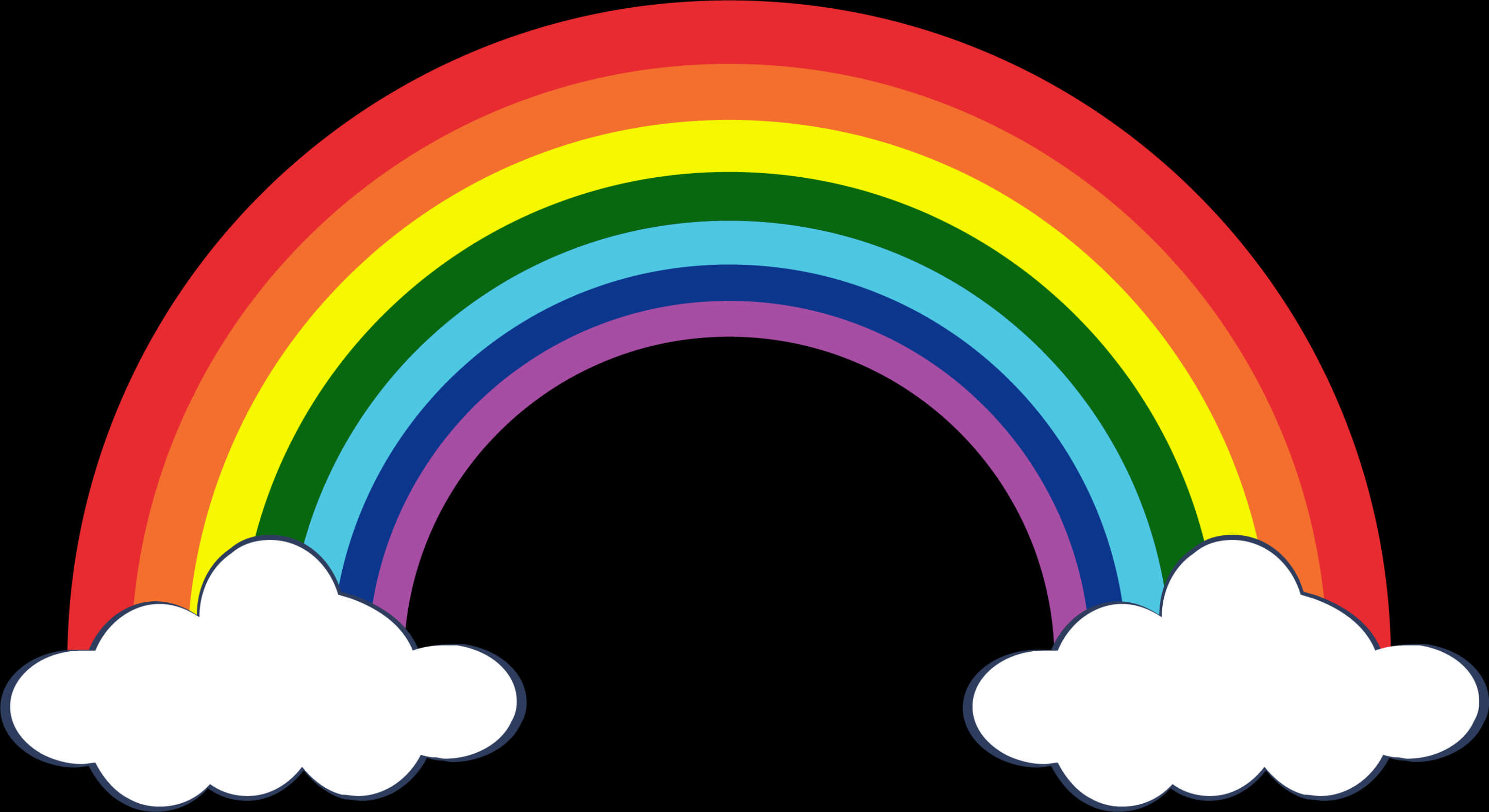 Colorful Cartoon Rainbowwith Clouds