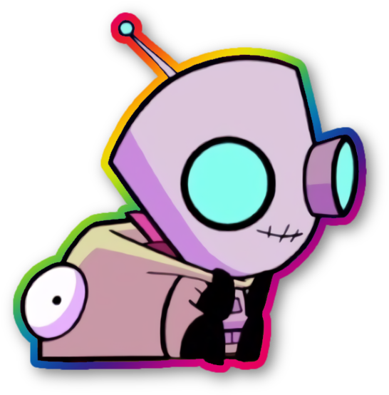 Colorful Cartoon Robot Sticker