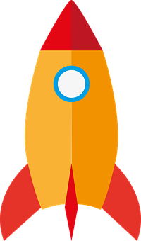Colorful Cartoon Rocket Vector PNG with transparent background