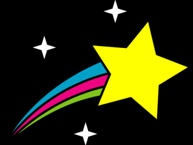 Colorful Cartoon Shooting Star