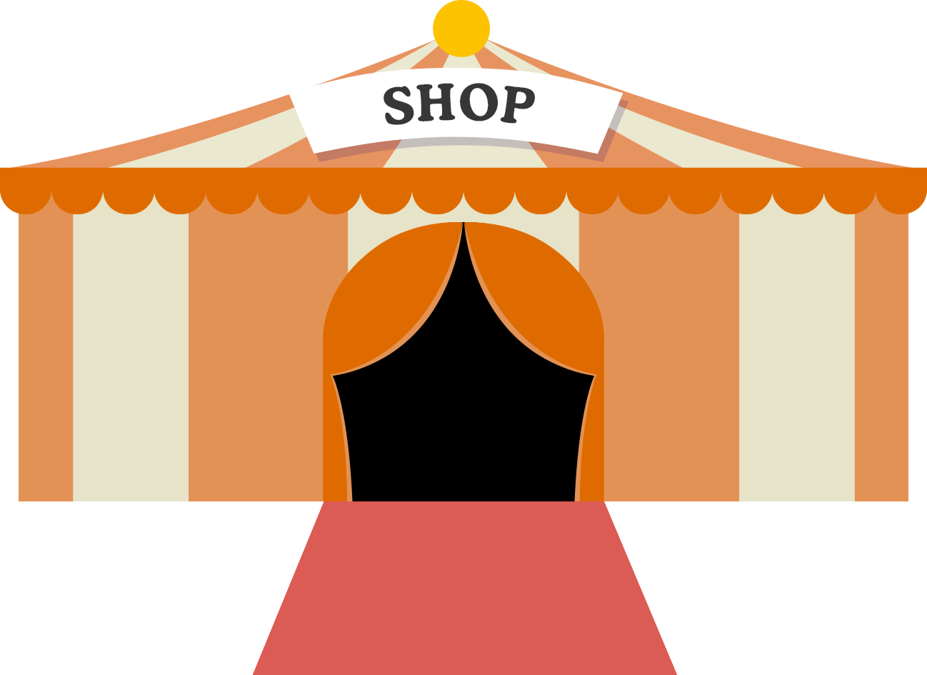 Colorful Cartoon Shopfront PNG with transparent background