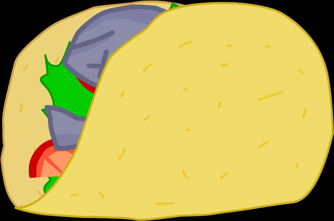 Colorful Cartoon Taco