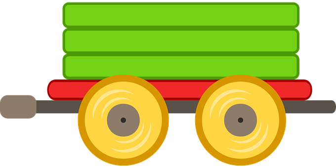 Colorful Cartoon Train Carriage PNG with transparent background