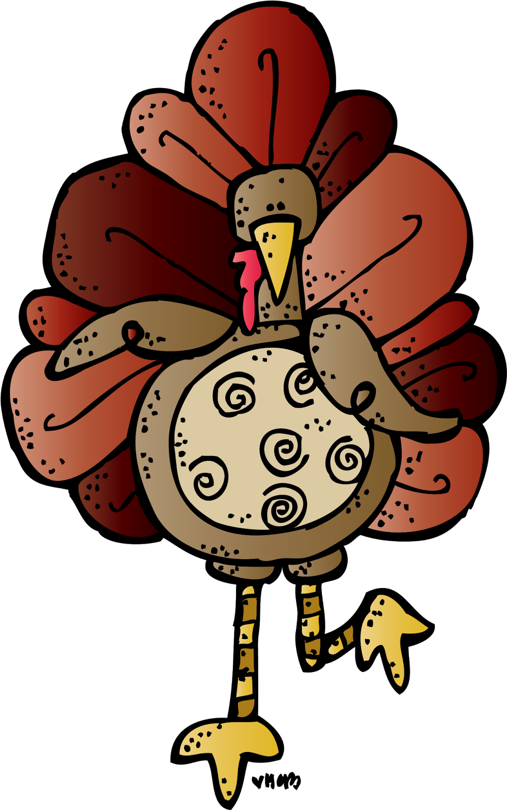 Colorful Cartoon Turkey Clipart