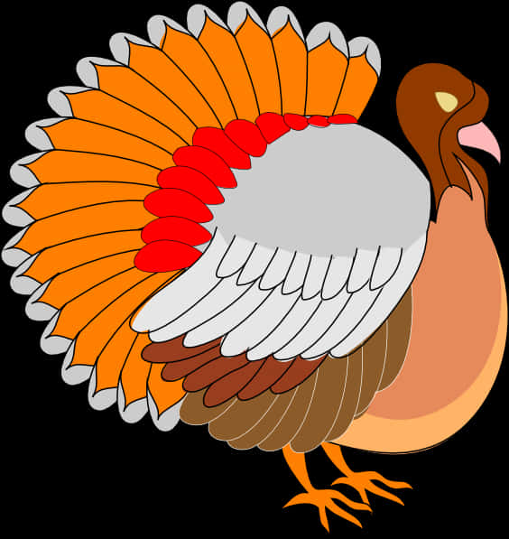 Colorful Cartoon Turkey Illustration