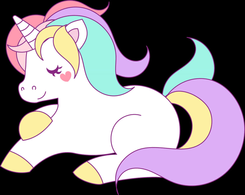 Colorful Cartoon Unicorn