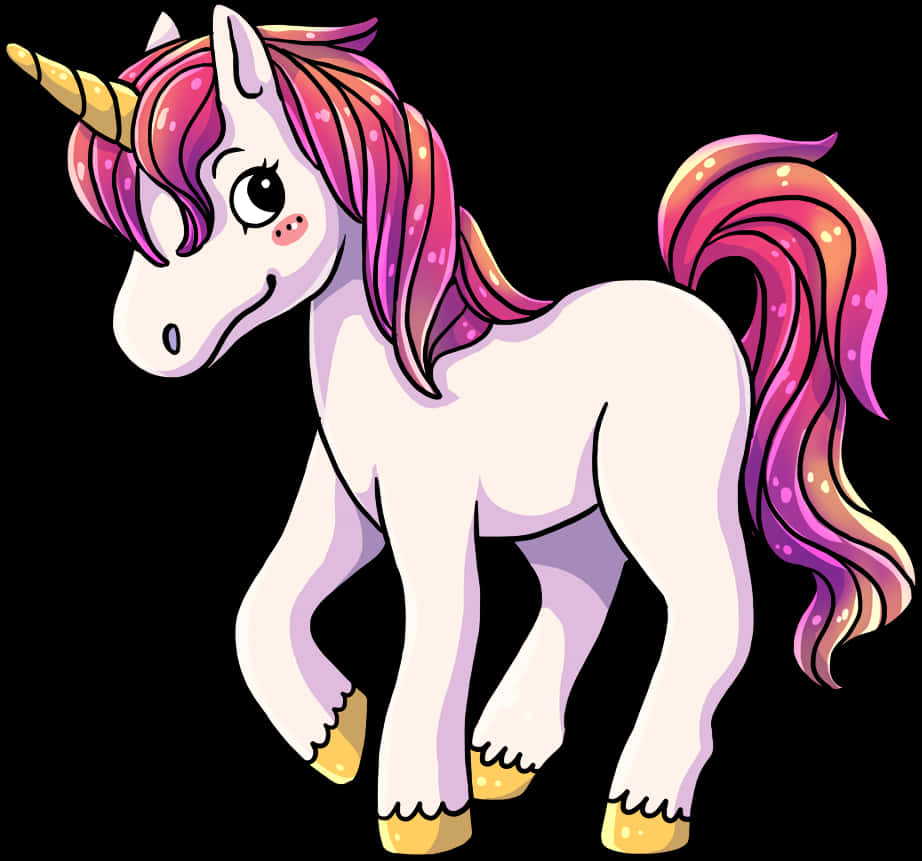 Colorful Cartoon Unicorn