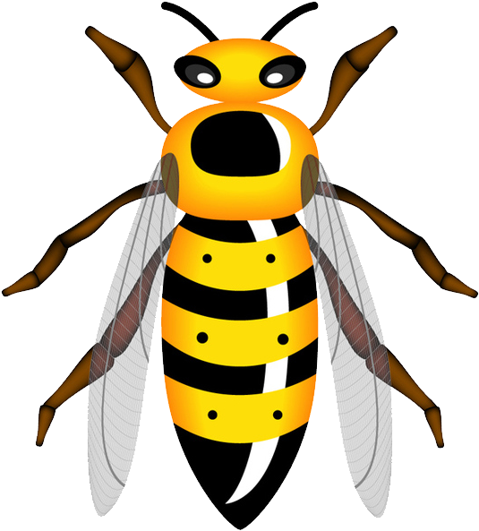 Colorful Cartoon Wasp PNG image with a transparent background, free high-resolution download