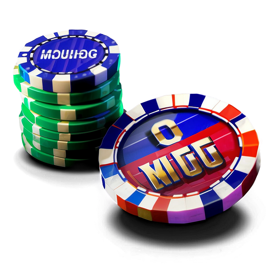 Colorful Casino Chips Stacked