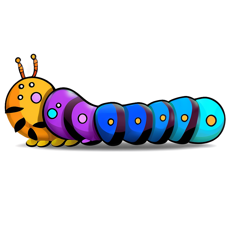 Colorful Caterpillar Illustration PNG 24 PNG with transparent background