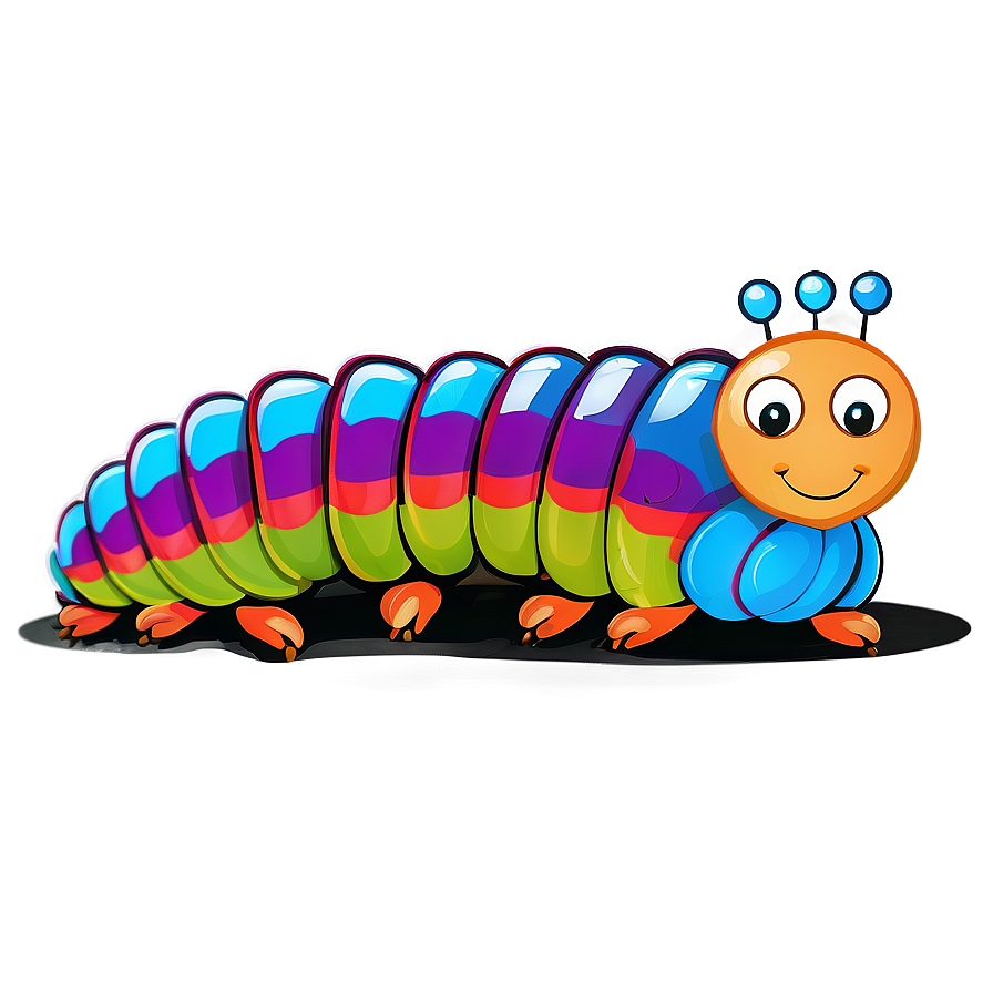 Colorful Caterpillar Illustration PNG sky PNG with transparent background