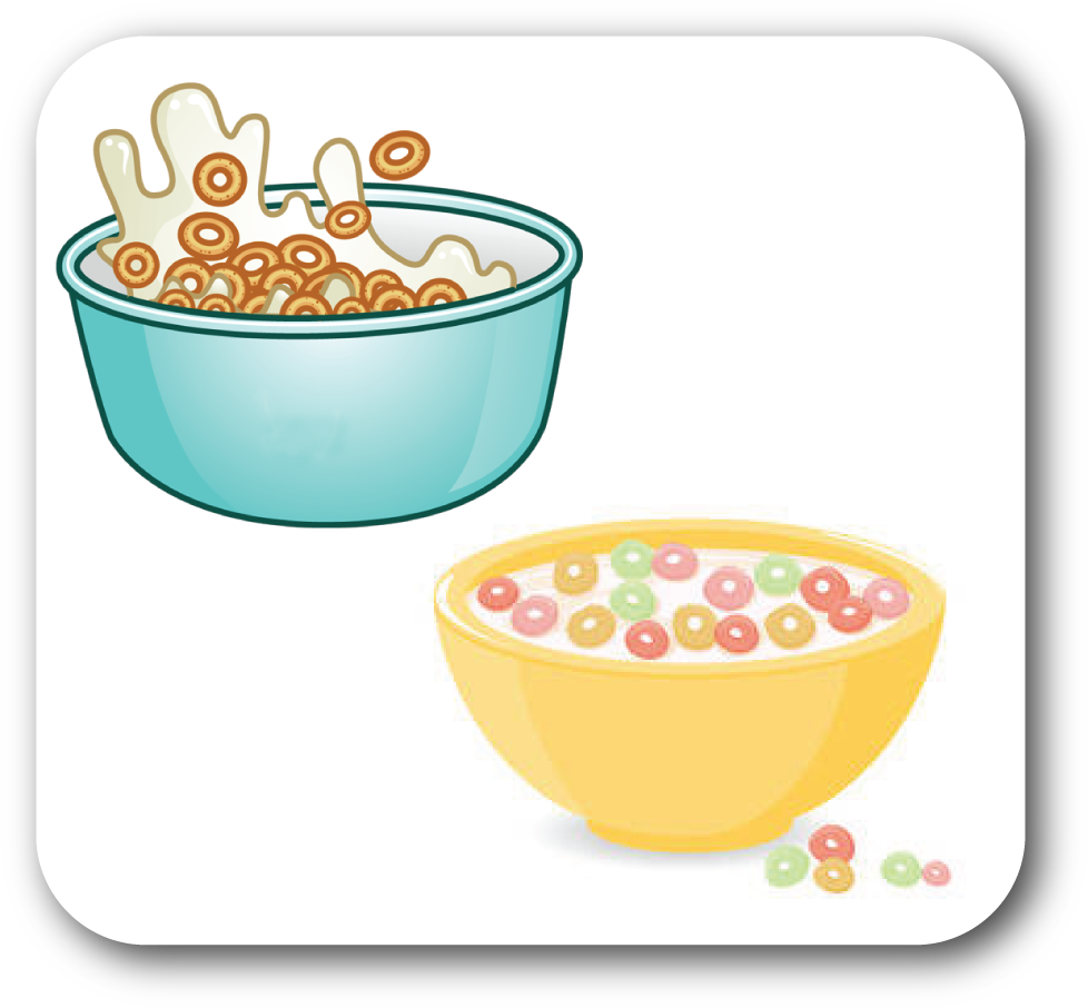 Colorful Cereal Bowls Illustration PNG image with a transparent background, free high-resolution download