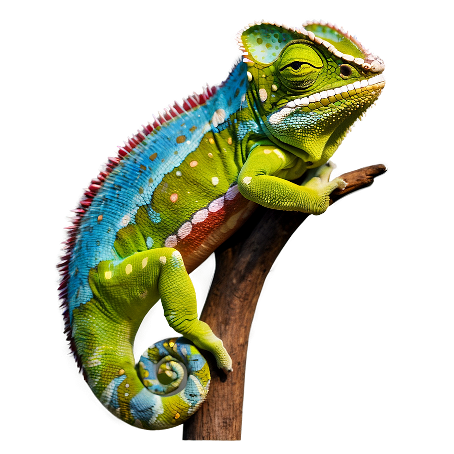 Colorful Chameleon Portrait Png Xpr