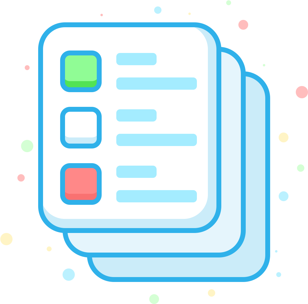 Colorful Checklist Icon PNG with transparent background
