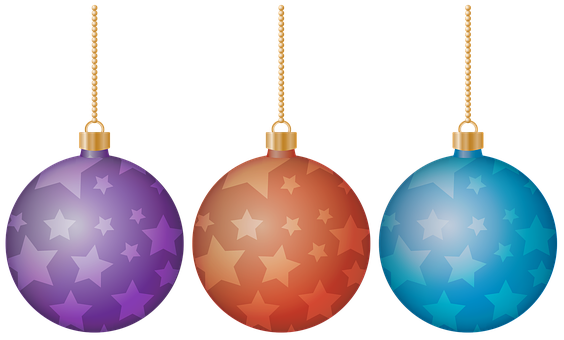 Colorful Christmas Ornamentswith Stars