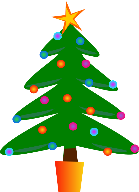Colorful Christmas Tree Illustration PNG with transparent background