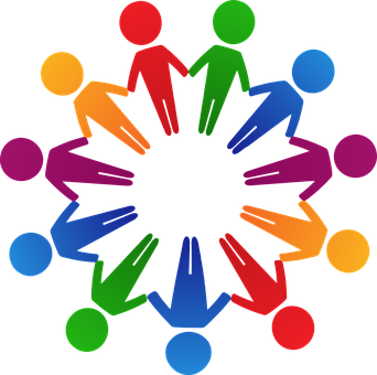Colorful Circleof Friends Graphic PNG with transparent background