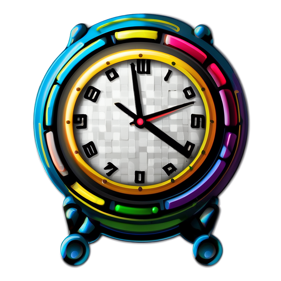 Colorful Clock Clipart Png 06262024