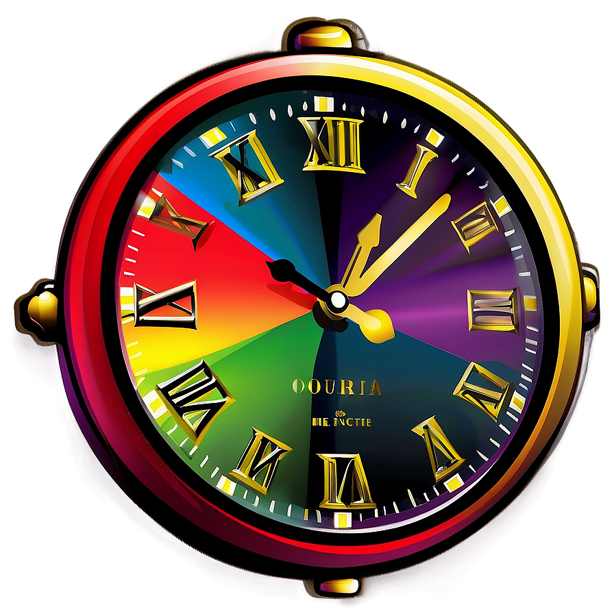 Colorful Clock Clipart Png 60